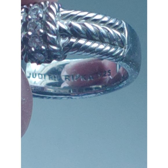 Judith Ripka sterling silver rope band 925 CZ ring size 6 - Picture 9 of 9